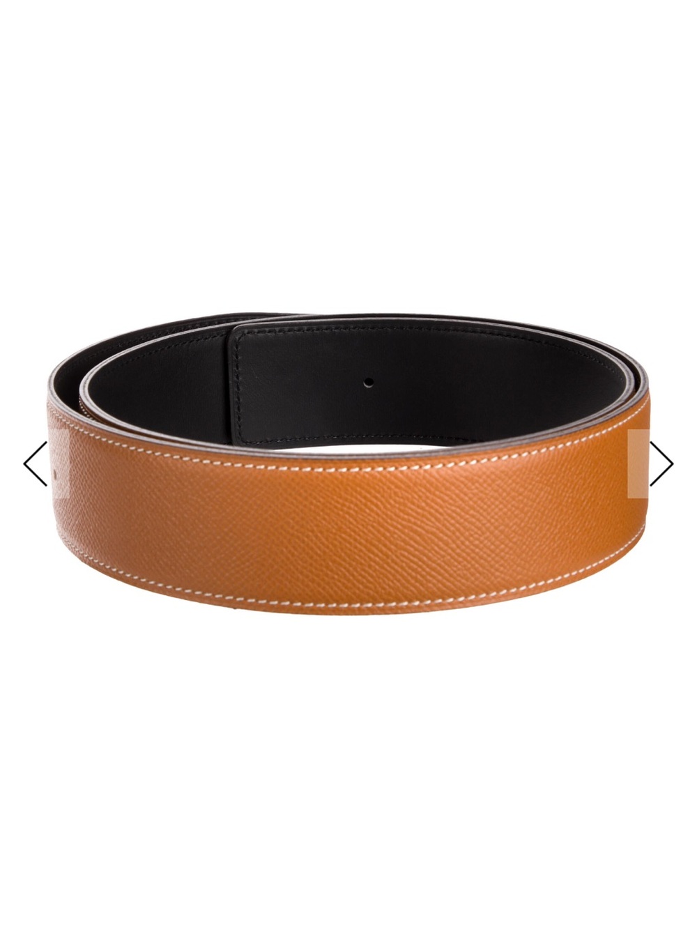 Hermes Reversible Leather Belt in Tan and Black